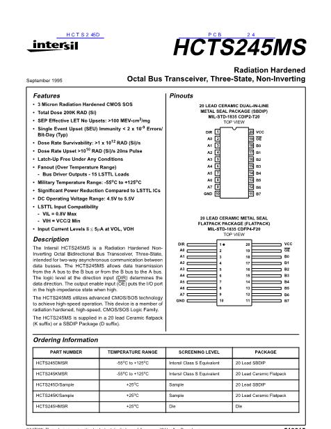 HCTS245D數(shù)據(jù)手冊封面