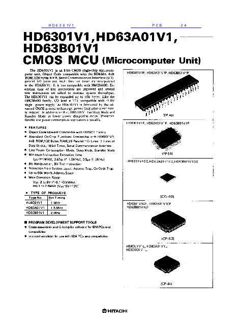 HD6301V1数据手册封面