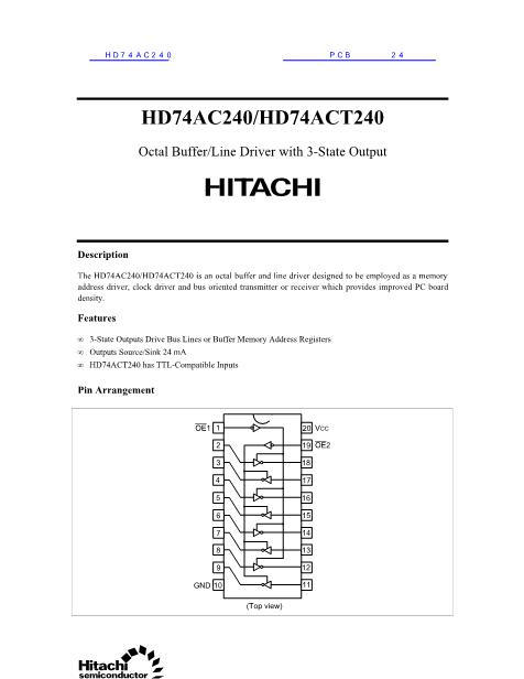 HD74AC240数据手册封面