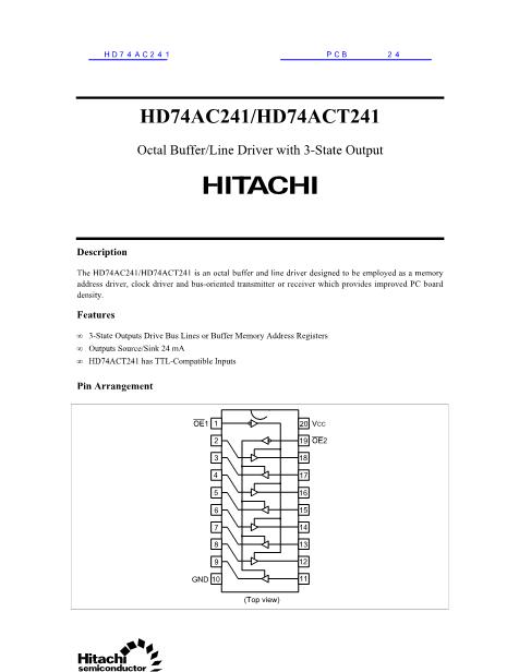HD74AC241数据手册封面