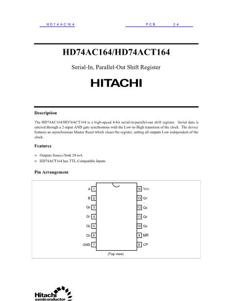 HD74AC164数据手册封面