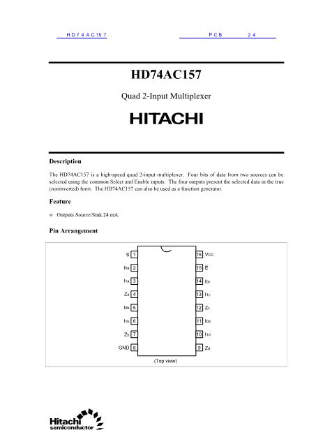 HD74AC157数据手册封面