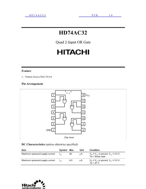 HD74AC32数据手册封面