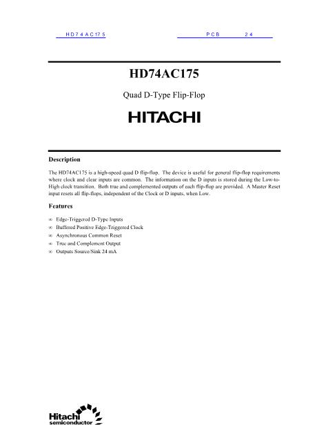 HD74AC175数据手册封面