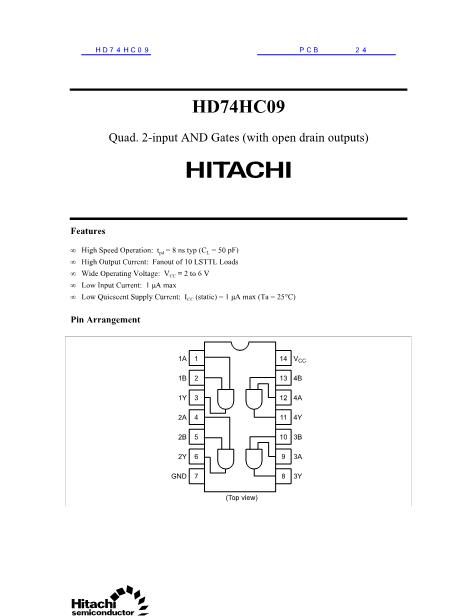 HD74HC09數(shù)據(jù)手冊(cè)封面