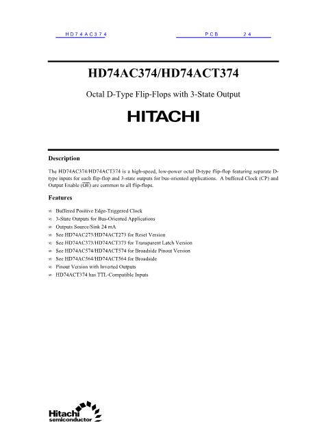 HD74AC374数据手册封面