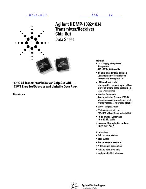 HDMP-1032数据手册封面