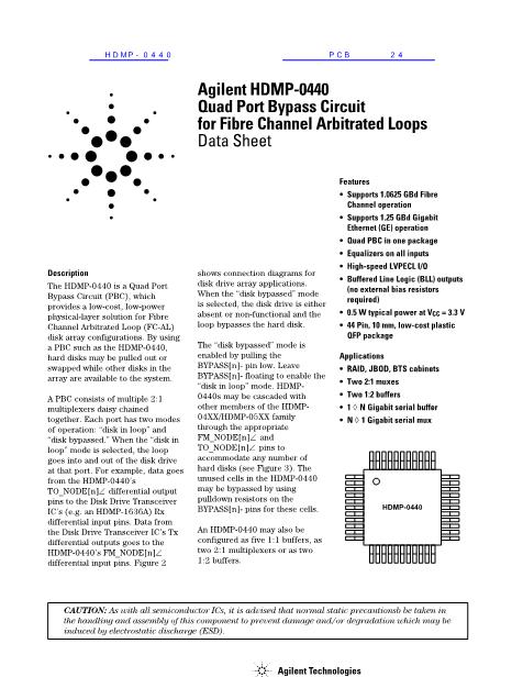 HDMP-0440数据手册封面