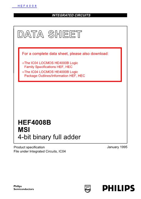 HEF4008数据手册封面