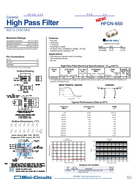 HFCN-650数据手册封面