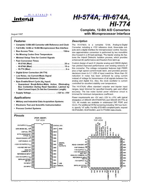 HI1-574AJD-5数据手册封面