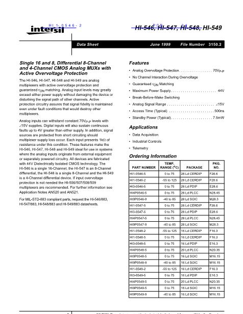 HI1-0546-2數(shù)據(jù)手冊(cè)封面