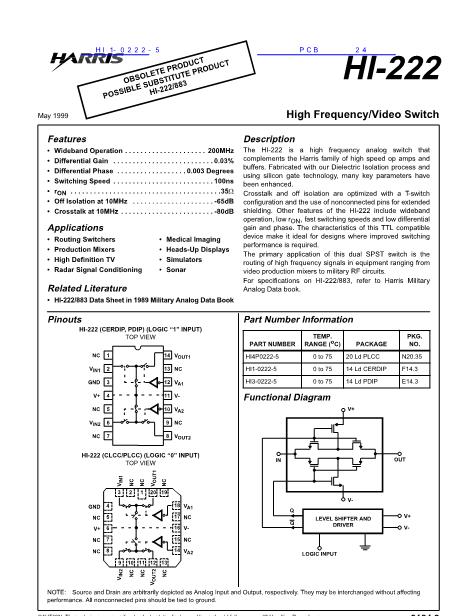 HI1-0222-5数据手册封面