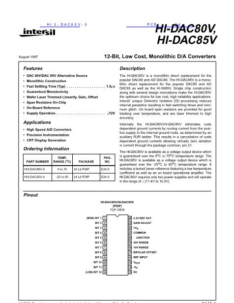 HI3-DAC80V-5数据手册封面