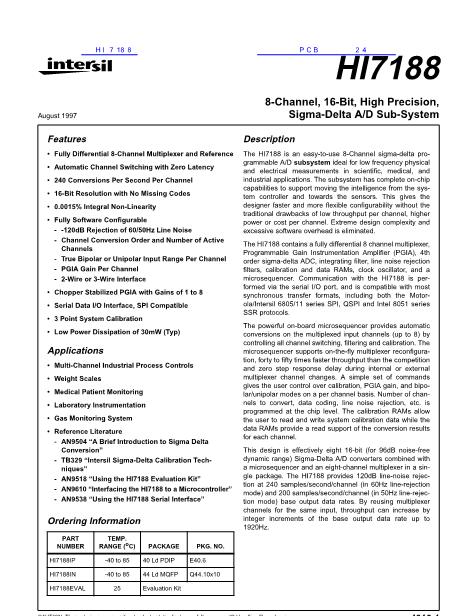 HI7188數(shù)據(jù)手冊封面