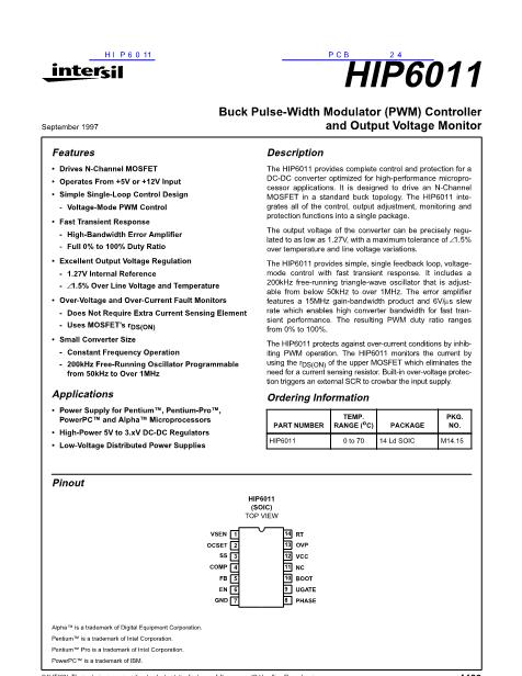HIP6011数据手册封面