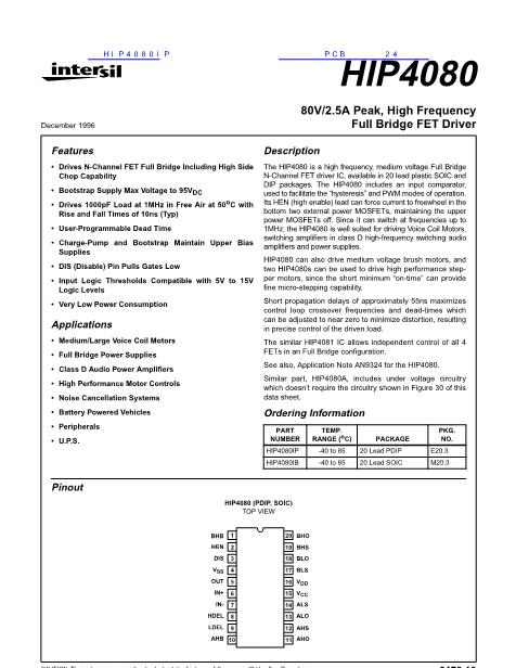 HIP4080数据手册封面
