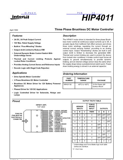 HIP4011数据手册封面