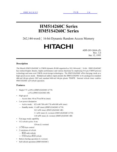 HM514260C数据手册封面