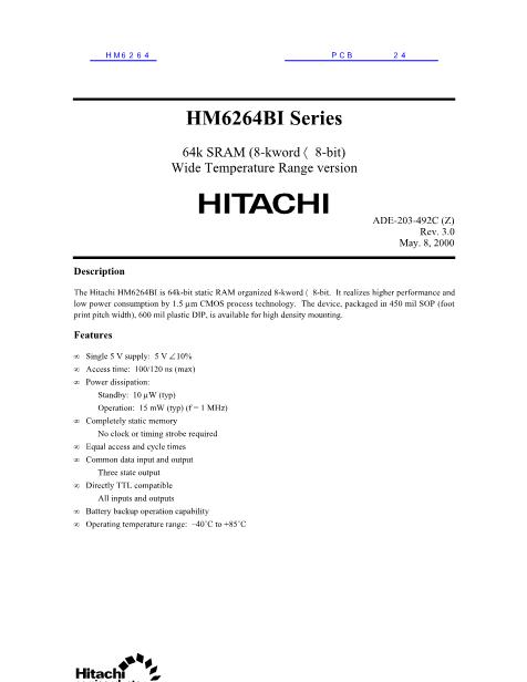 HM6264数据手册封面