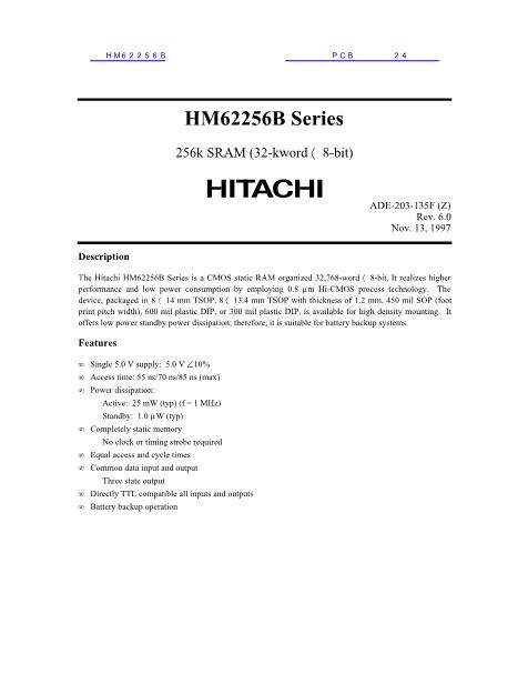 HM62256B数据手册封面