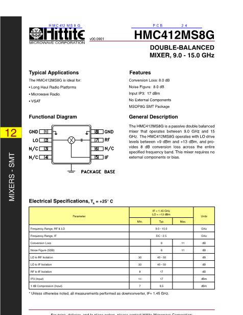 HMC412MS8G数据手册封面