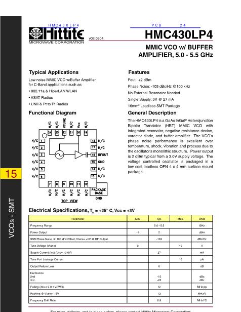 HMC430LP4数据手册封面