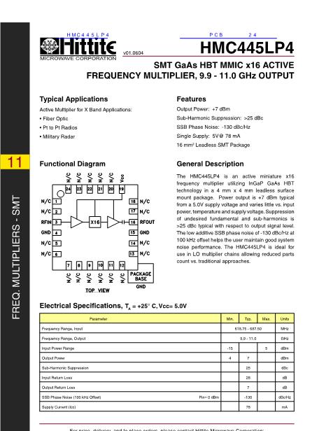 HMC445LP4数据手册封面
