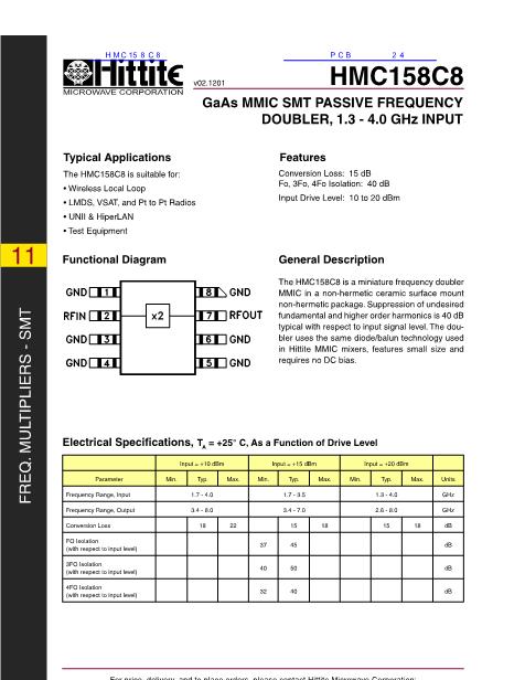 HMC158C8数据手册封面