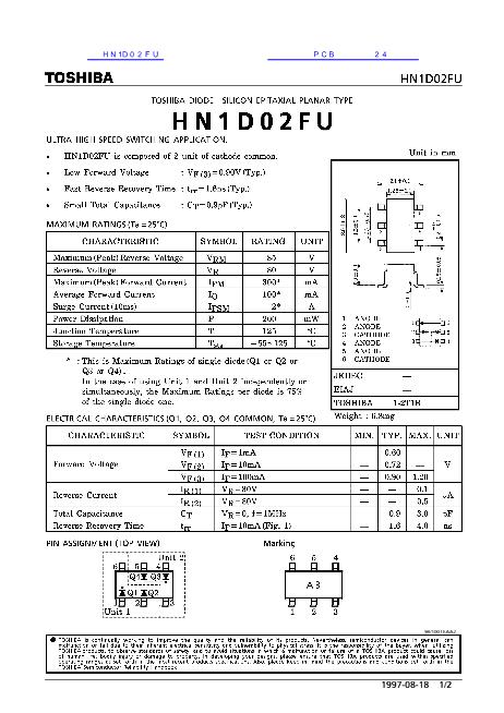 HN1D02FU数据手册封面