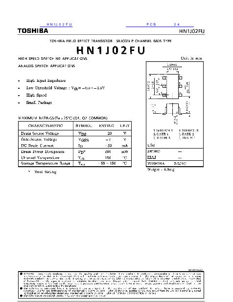 HN1J02FU数据手册封面