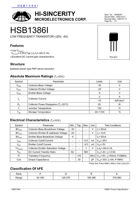 HSB1386I数据手册封面