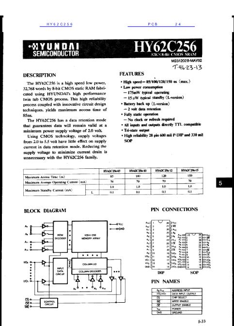HY62C256數(shù)據(jù)手冊封面