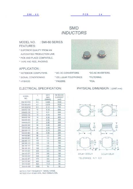 SMI-60數(shù)據(jù)手冊封面
