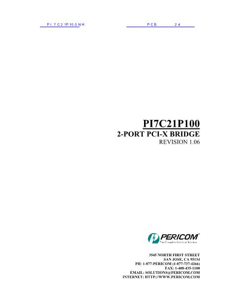 PI7C21P100数据手册封面
