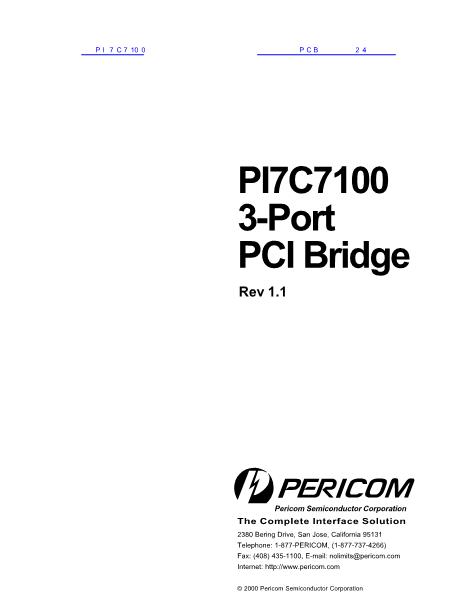 PI7C7100数据手册封面