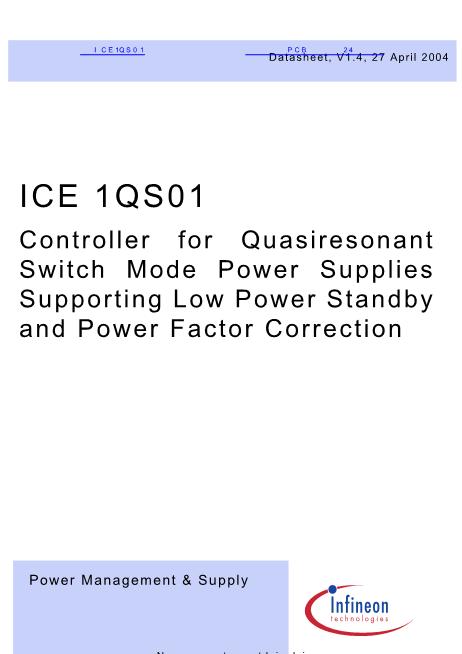 ICE1QS01数据手册封面
