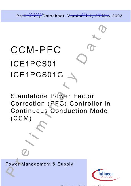 ICE1PCS01数据手册封面