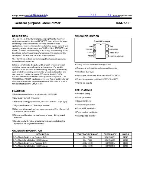 ICM7555CD数据手册封面