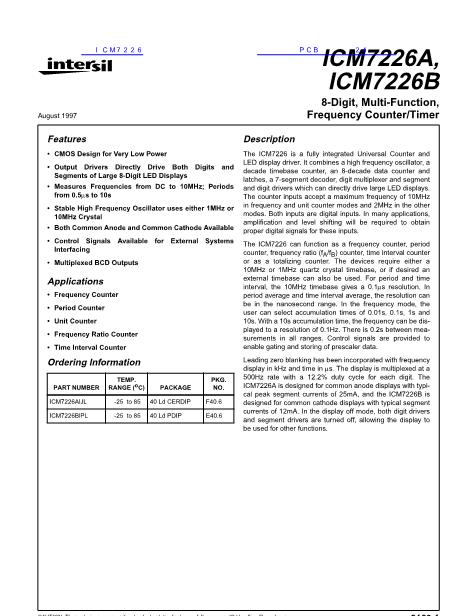 ICM7226数据手册封面