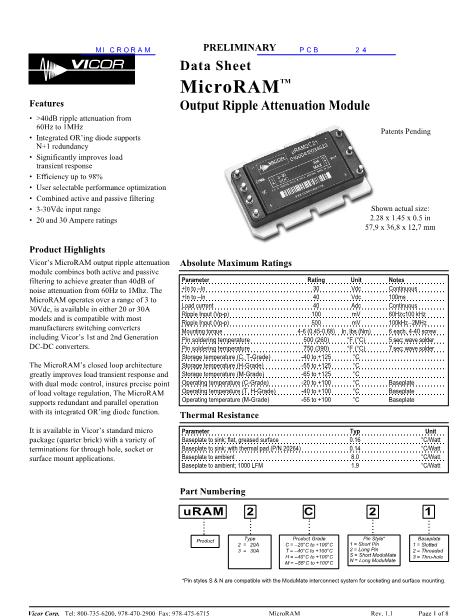 MICRORAM数据手册封面