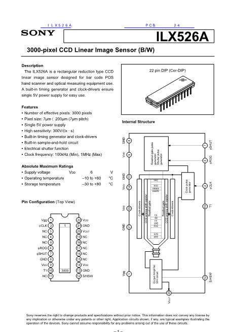 ILX526A數(shù)據(jù)手冊封面