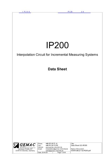 IP200数据手册封面