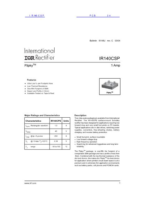 IR140CSP數(shù)據(jù)手冊封面