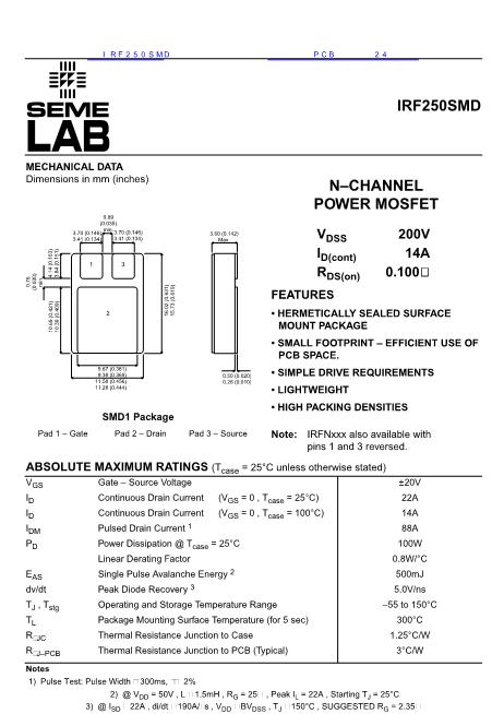 IRF250SMD數(shù)據(jù)手冊封面