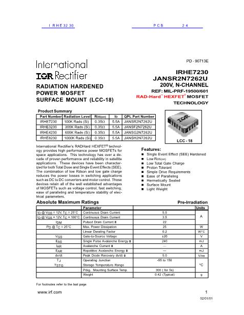IRHE3230數(shù)據(jù)手冊(cè)封面