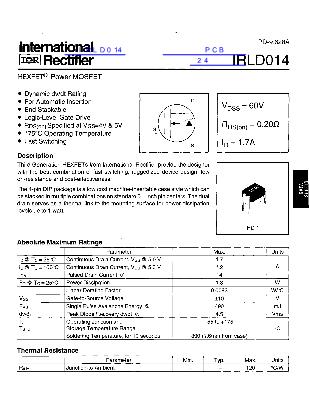 IRLD014數(shù)據(jù)手冊封面