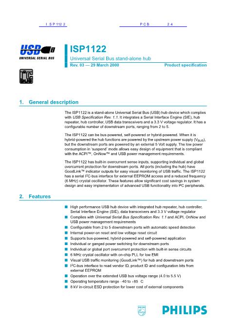ISP1122数据手册封面