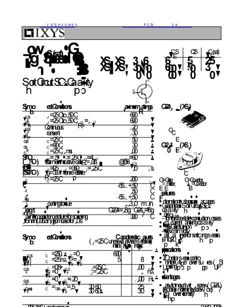 IXSH30N60數(shù)據(jù)手冊封面