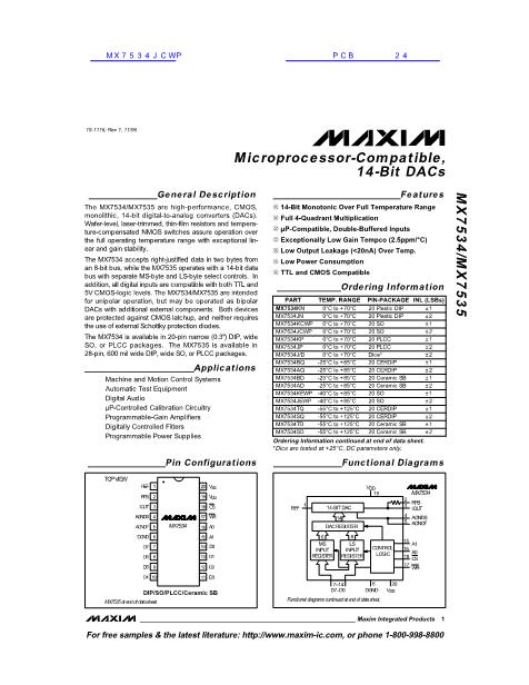 MX7534JCWP数据手册封面